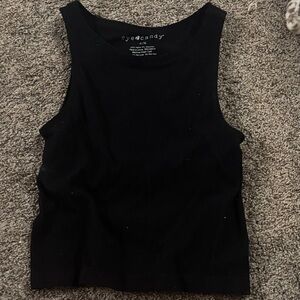 eye candy Black Ribbed Crop Tank